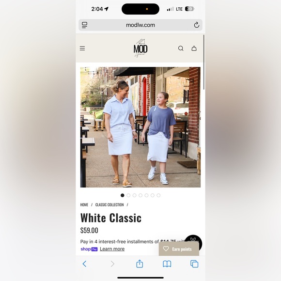 White Mod Lifewear Classic skirt with hidden leggings - Picture 1 of 5